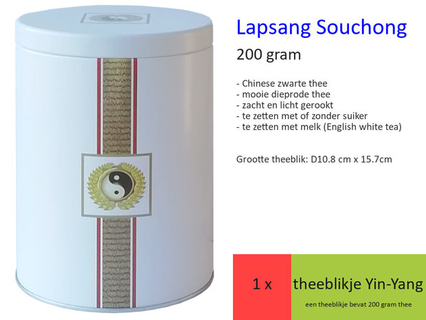 Lapsang Souchong in Luxe Theeblik Yin-Yang, 200 gram