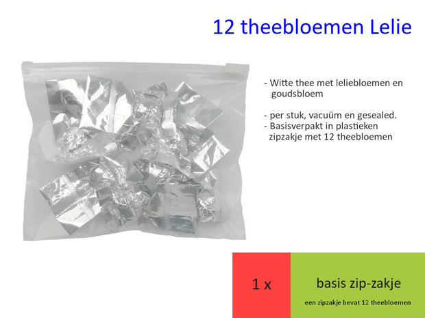 12 theebloemen Lelie - zip-zakje